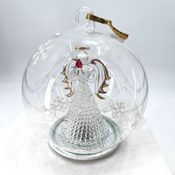 Sorelle Christmas Light Up Color Change Angel Glass Globe Ornament & Batteries - Picture 1 of 7